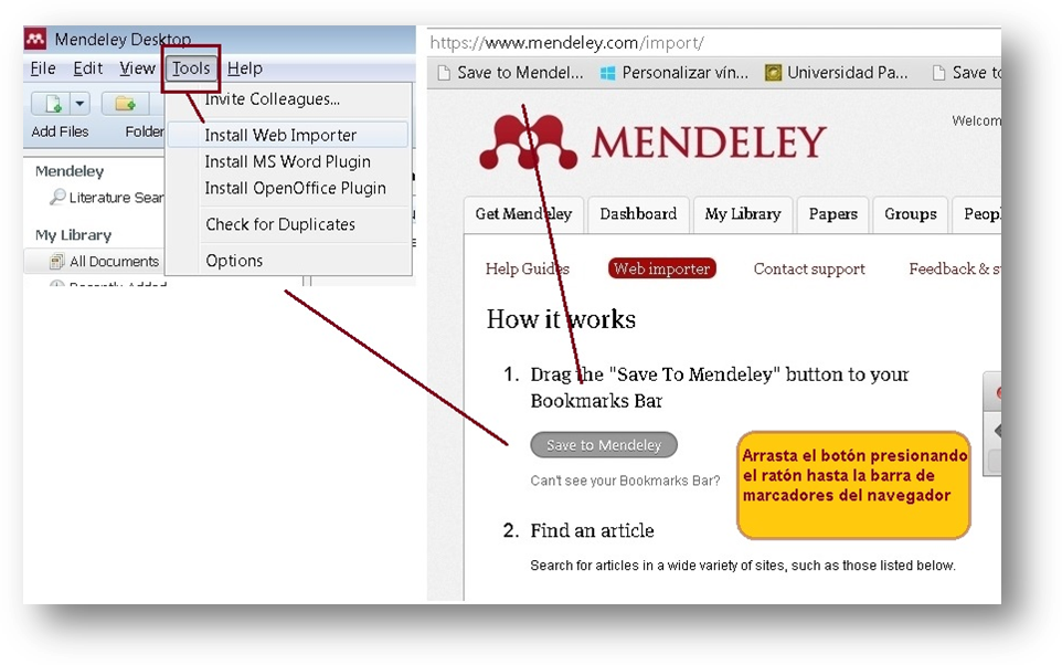 Resultado de imagen para botón save to mendeley