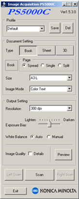 Controlodar/adquisidor de imagen del escaner PS5000C