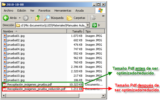 Pdfs: Sin opitmizar y optimizado