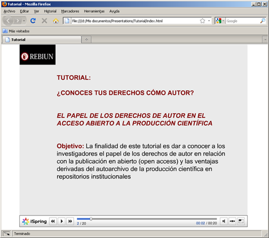 Resultado final con Flash creado a partir del .ppt