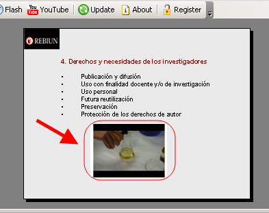 Video en formato .swf(Flash) insertado en diapositiva