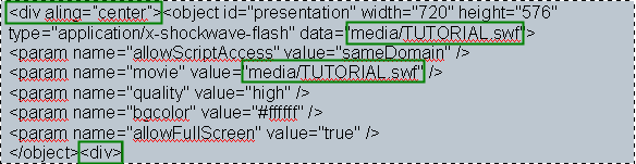 Código HTML con estilo cgHTMLInclude aplicado y con cambios realizados resaltados en color verde
