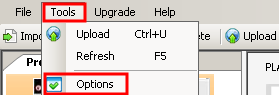 Tools-Options