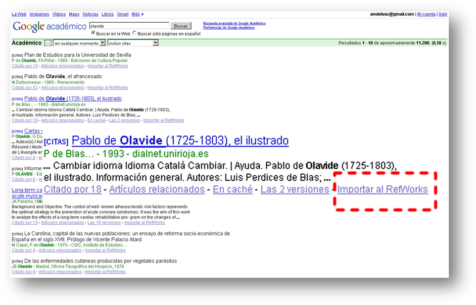 Importar referencias a RW desde Google Académico