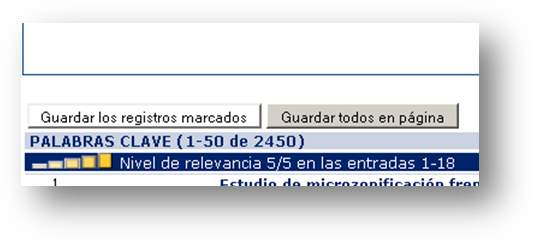 Guardando registros marcados