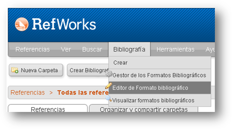 Editor de formatos bilbiográficos