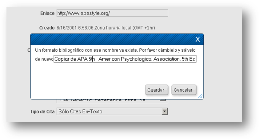 Renombrar el nuevo formato