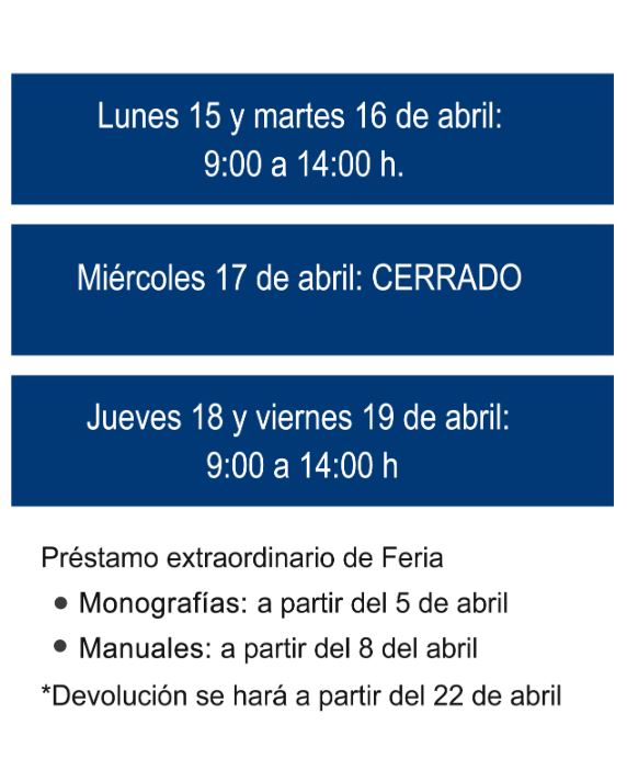 Horario y prestamo especial de Feria 2024