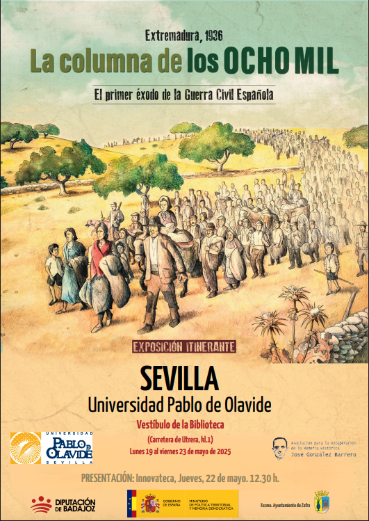 Cartel de la exposición itinerante sobre La columna de los Ocho Mil