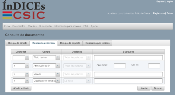 ÍnDICEs CSIC portal