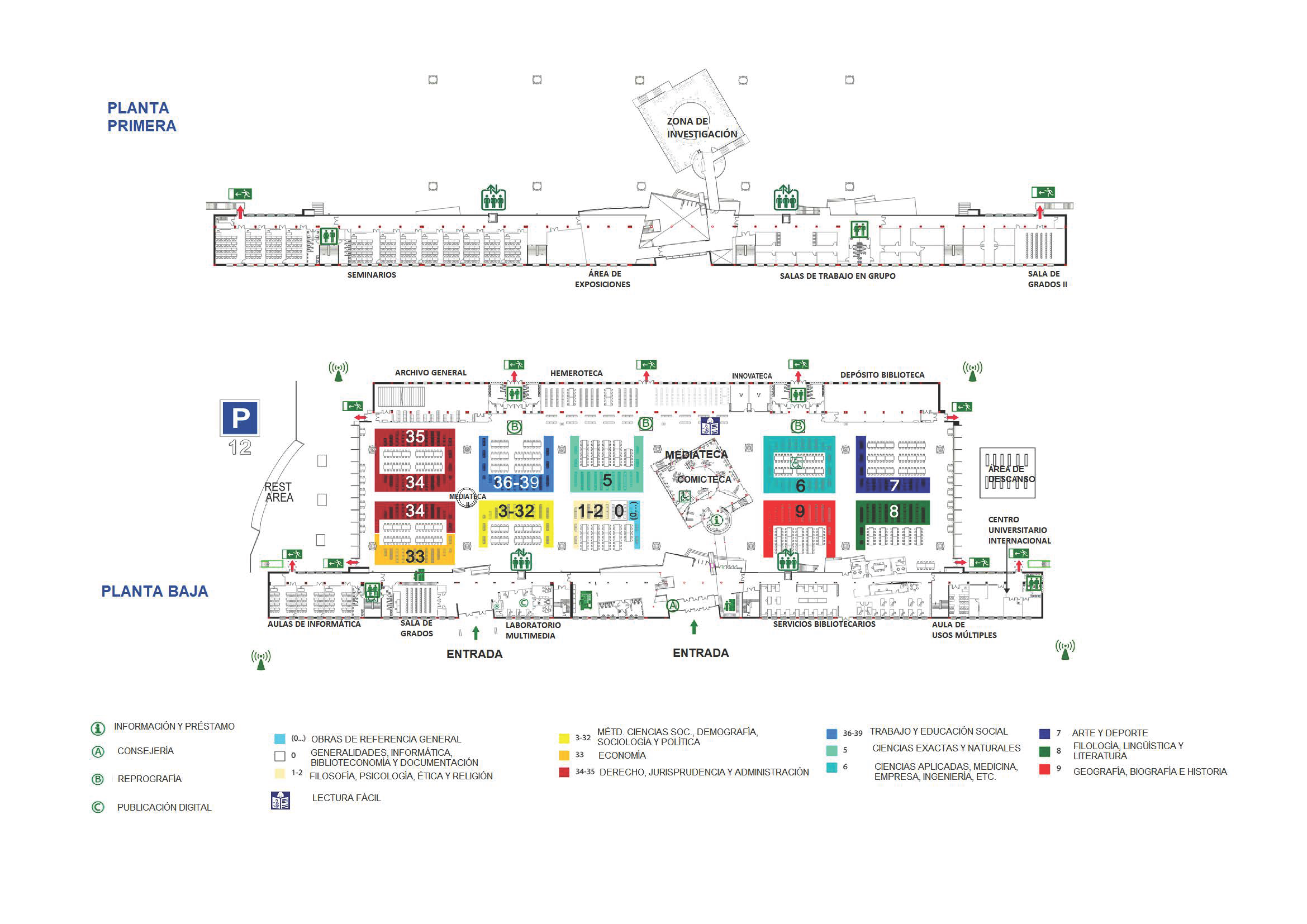 Plano de localización de documentos de la Biblioteca/CRAI