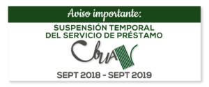 Suspensión servicio préstamo cbua