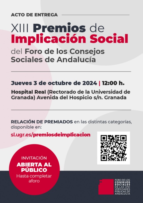 Cartel acto entrega Premios Implicación Social Foro CSA 2024 v03 vf