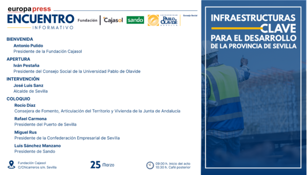 INVITACIÓN UPO ENCUENTRO INFORMATIVO INFRAESTRUCTURAS SEVILLA, 25.03.26