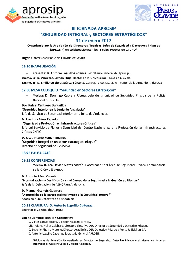 PROGRAMA III JORNADA APROSIP -SEGURIDAD INTEGRAL