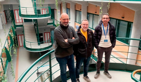 De izquierda a derecha, los investigadores de la UPO Manuel Muñoz, Ángel Carrión y José Luis Cantero.
