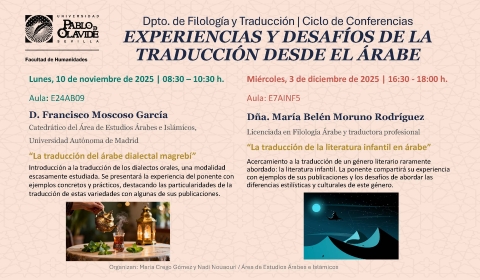 Cartel Experiencias y desafíos traducción Árabe