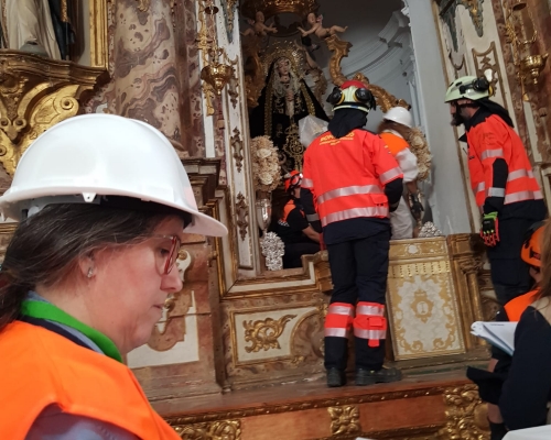 El equipo de investigación Patrimonio, Medio Ambiente y Tecnología de la FCEX, coordinador del simulacro de múltiple de emergencias y protección del patrimonio cultural en Antequera. 