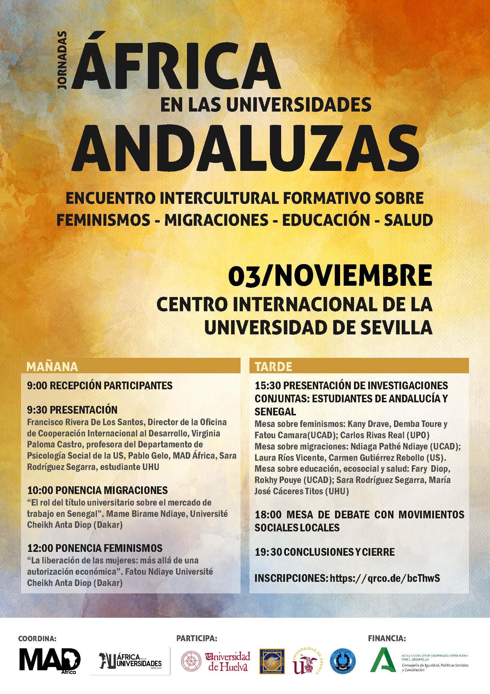 cartel jornadas finales africa en las universidades