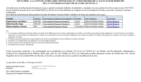 CORRECION DE ERRORES Resolución Decanal freemovers 23-24