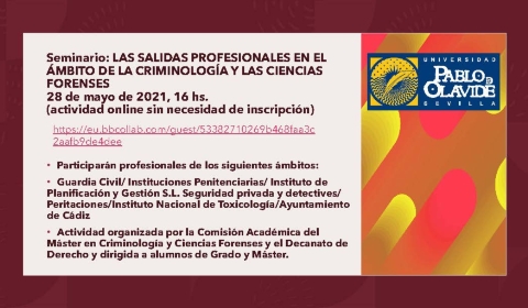 Seminario:Las Salidas Profesionales en el ámbito de la Criminología y las Ciencias Forenses