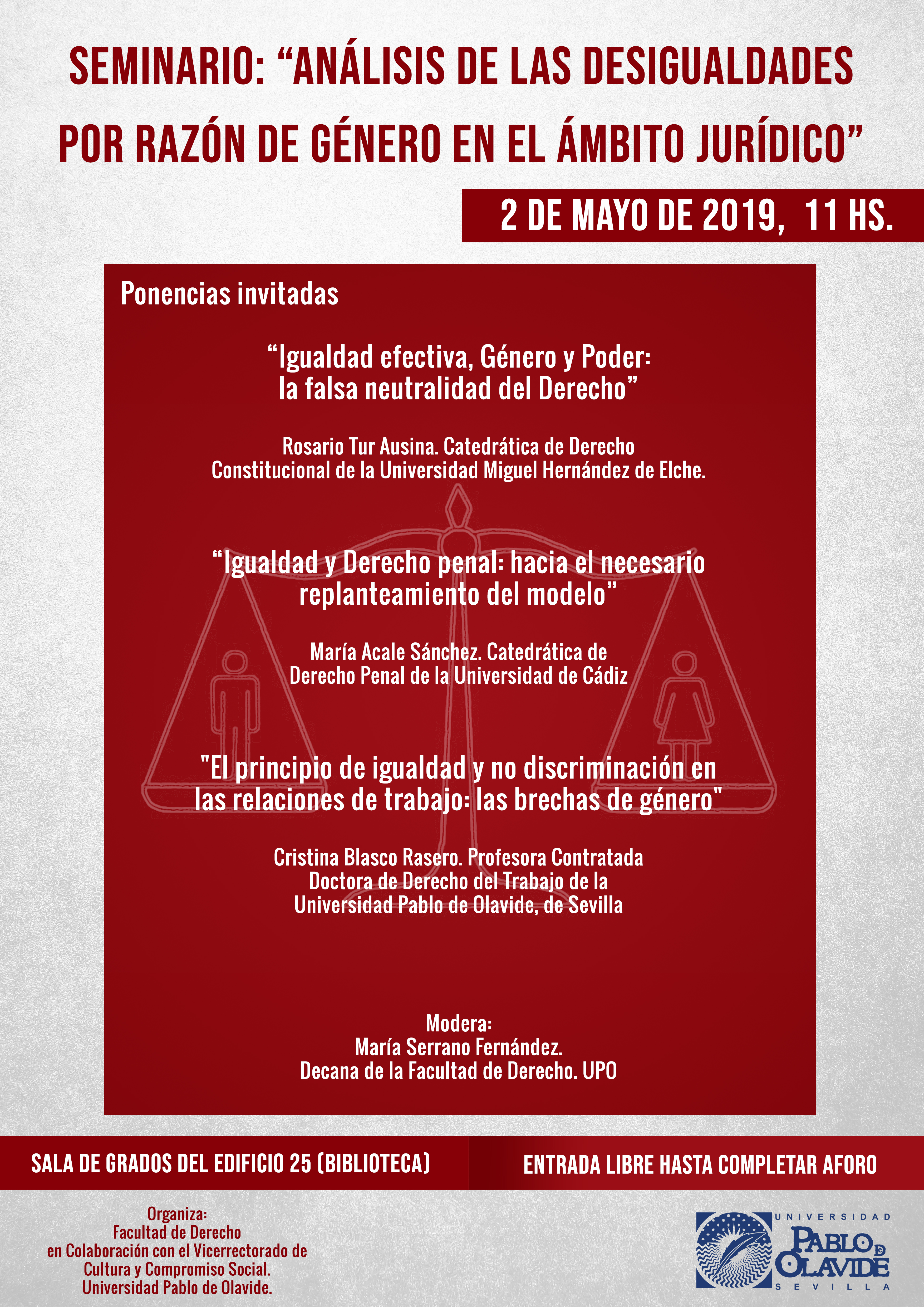 Seminario Análisis desigualdades por razón de género en el ámbito jurídico