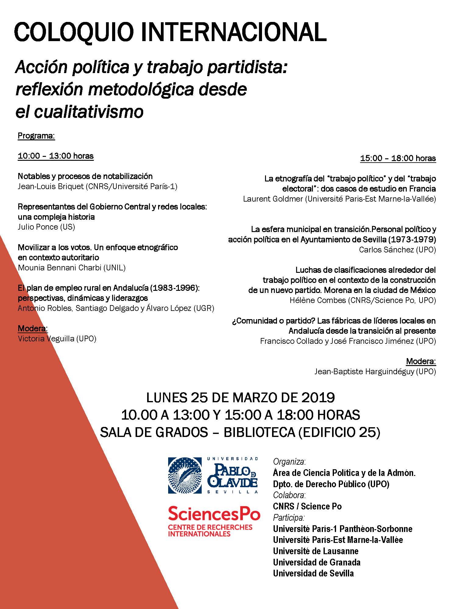 Coloquio Internacional  Accion Politica y Trabajo Partidista
