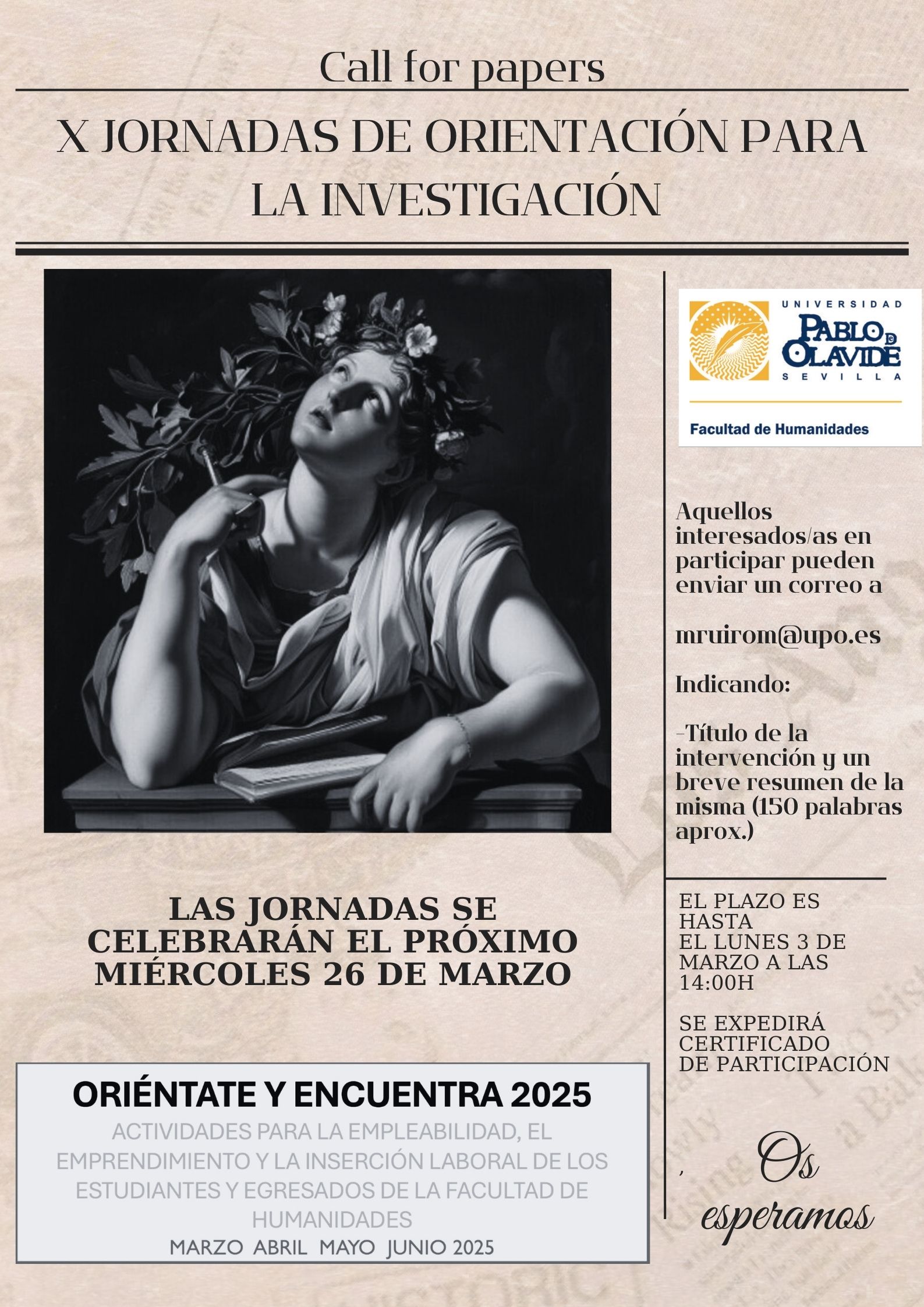 Cartel X Jornada de Orientacion a la Investigacion UPO