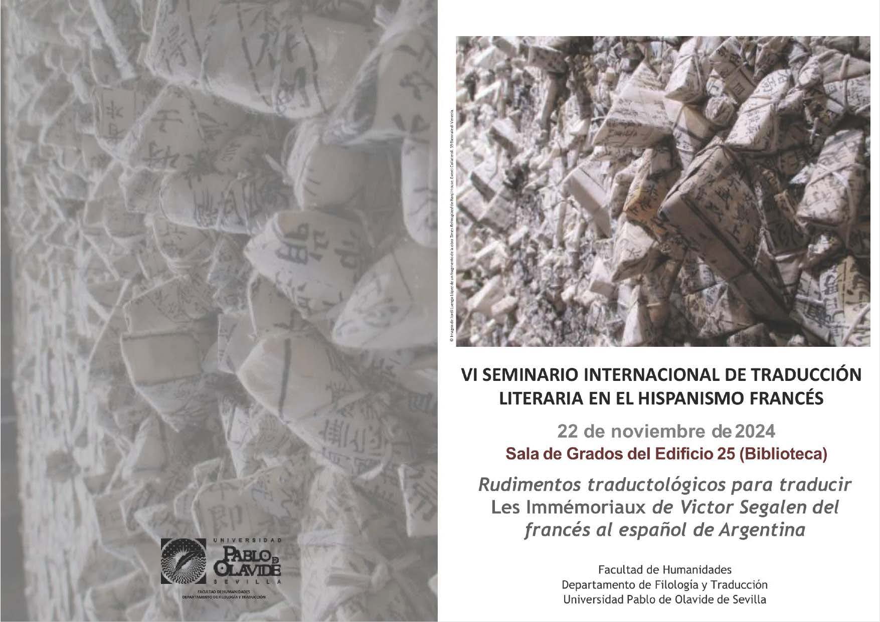 Dépliant. VI SEMINARIO INTERNACCIONAL DE TRADUCCIÓN LITERARIA EN EL HISPANISMO FRANCÉS_Página_1
