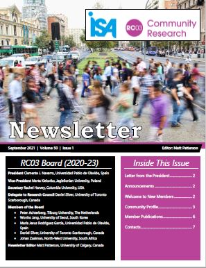 RC03 Newsletter. Volume: 50. Issue: 1. September 2021