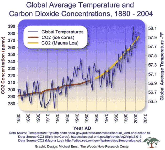 Evolucion historica del CO2 y de la temperatura