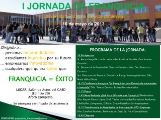 I Jornada de Franquicia en la UPO el 16 de mayo