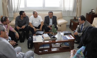 Durante el encuentro de la delegación nicaragüense de la UNAN-Managua con el rector de la UPO