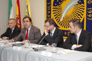 Desde la izquierda: Xavier Coller, Vicente Guzmán, Manuel Gracia y Antonio M. Jaime