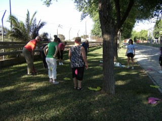 Mayores realizando ejercicio físico en un parque