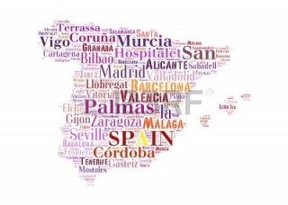 mapa de españa con nombres de localidades