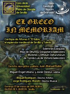 Este domingo 23 de marzo, a las 18:30 horas en la iglesia de San Marcos (Sevilla)