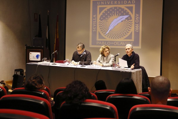 Desde la izquierda,Miguel Ángel Gual Font, Fátima Chacón y José Antonio Sánchez Alcázar