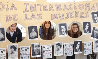 Photocall instalado hoy en el campus con motivo del Día Internacional de las Mujeres