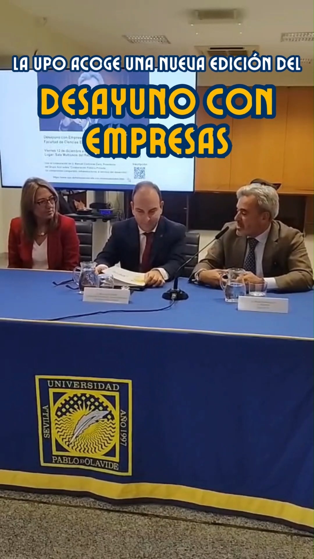 ☕🤝 La Facultad de Ciencias Empresariales ha celebrado una nueva edición de ‘Desayuno con Empresas’, un encuentro que ha reunido a más de 20 entidades de distintos sectores económicos para seguir fortaleciendo la colaboración entre universidad y tejido empresarial.

El acto ha contado con la intervención de Manuel Contreras Caro, presidente del @grupoazvi , quien ha reflexionado sobre la colaboración público-privada como motor para el desarrollo de infraestructuras y proyectos transformadores.

Un espacio de diálogo que refuerza la misión de la universidad: una formación conectada con la realidad económica y social, y comprometida con la innovación y el desarrollo.

#DesayunoConEmpresas #EmpresarialesUPO #UniversidadEmpresa #UniversidadPablodeOlavide