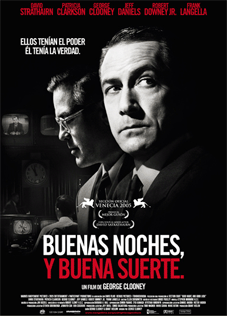Buenas noches y buena suerte - cartel con los actores protagonistas