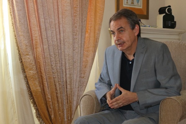 José Luis Rodríguez Zapatero en un momento de la entrevista.