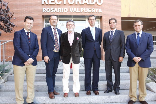 De izq. a dcha: los profesores de la UPO, Carlos García y José Manuel Feria, el empresario Miguel Vilaplana, el abogado Manuel Mingorance, director comercial de MIGASA, Antonio Gallego, y el profesor de la UPO, Juan Baños