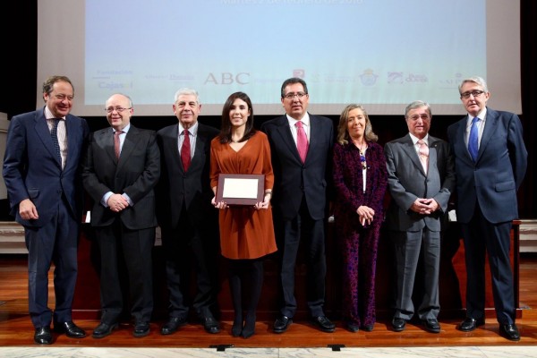 De izquierda a derecha, Álvaro Rodríguez Guitart, Juan José Pretel, Damián Álvarez, Rocío Camacho, Antonio Pulido, Felisa Panadero, Antonio Moreno Andrade y Alberto Donaire.