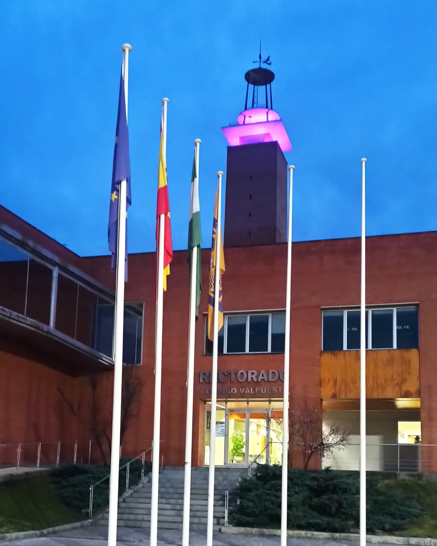 💜19 MAYO | #DíaMundialIEII.

Del 18 al 20 de mayo, la Torre de la Universidad Pablo de Olavide se ilumina de morado con motivo del Día Mundial de la Enfermedad Inflamatoria Intestinal. 

Con este gesto queremos mostrar nuestro apoyo y dar visibilidad a las personas que conviven con enfermedades como la enfermedad de Crohn y la colitis ulcerosa, promoviendo la concienciación, la empatía y el compromiso con su realidad.

Seguimos avanzando hacia una sociedad más informada, comprensiva y comprometida con la salud y el bienestar de todas las personas. 

#Crohn #ColitisUlcerosa #Ostomías #VisibilidadEII #concienciación #enfermedadinflamatoriainstestinal #UniversidadPablodeOlavide #aseoaccesible #campussaludable