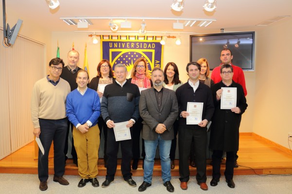 Los profesores de la Facultad de Ciencias Empresariales que han recibido el diploma "Teaching in English".