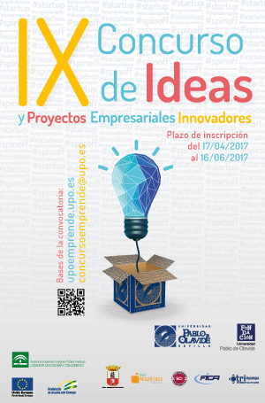 Cartel del  IX concurso de ideas y proyectos empresariales innovadores