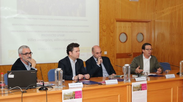 Manuel Herrero, Antonio Álvarez Ossorio, Nicolás Morales y Alain Hugon