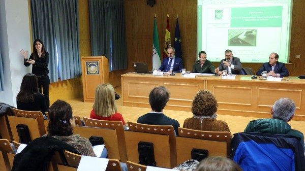Alberto Sarasola, Francisco M. Martín, Mariano Reyes y Eloy López en la presentación de la Jornada
