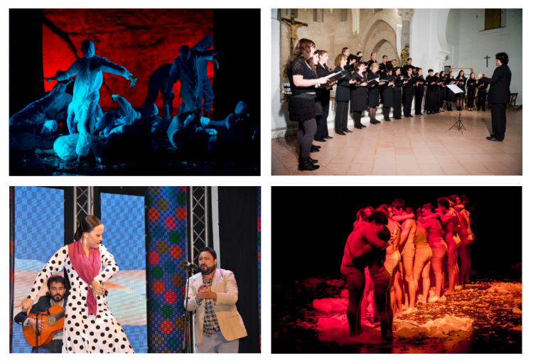imágenes del programa Artes y Formación: flamenco, teatro, coro de la Universidad